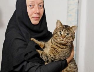 Монахиня мужского Задонского Рождество-Богородицкого монастыря 30 лет спасает бездомных кошек