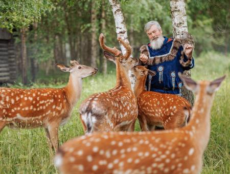 Vasily Vasichkin nursed more than 10 spotted orphan fawns and became a new mother for them